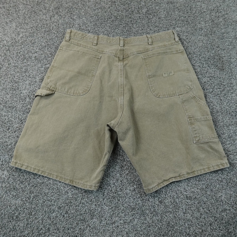 Wrangler Shorts Mens 38 Brown Beige Utility Carpenter Hammer Loop Work Cargo Y2K